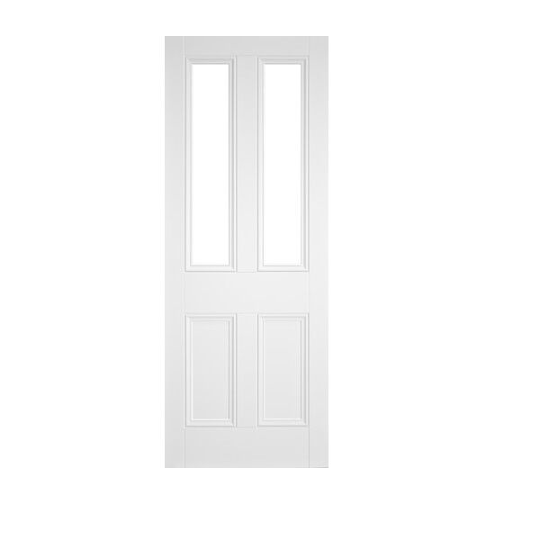 6'8" X 2'10" Victoria 2 Lite Traditional White Premium Primed Door  - Unglazed