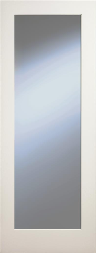 6' 6" X 2' 4" Boston White Primed Clear Glass Single Panel Door