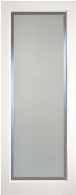 6'6" X 2'4" Kenmore Glass Clear Border White Primed Door - Etch Clear Glass