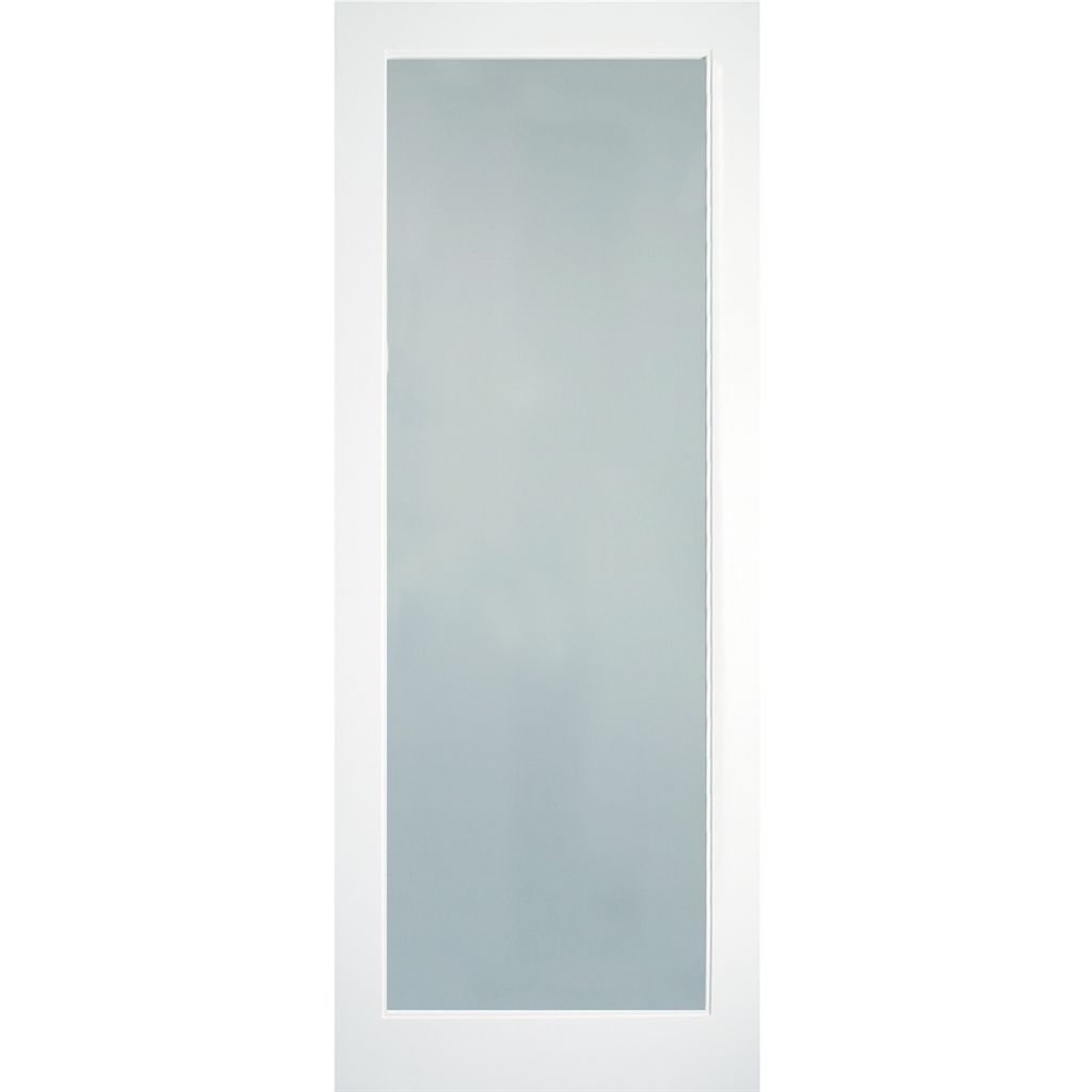 6' 6" X 2' 6" Kenmore White Primed Opaque Glazzed Single Pane Door