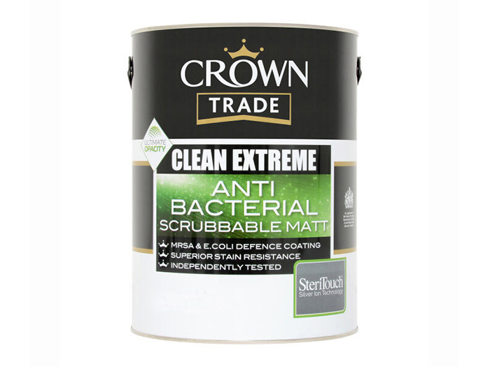 5 Litre Crown Steracryl Anti-bacterial Matt White