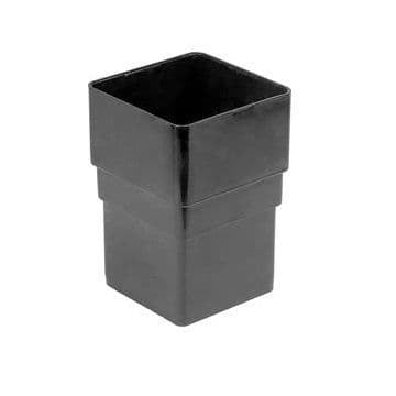 65mm Sq Flo Black Downpipe Connector