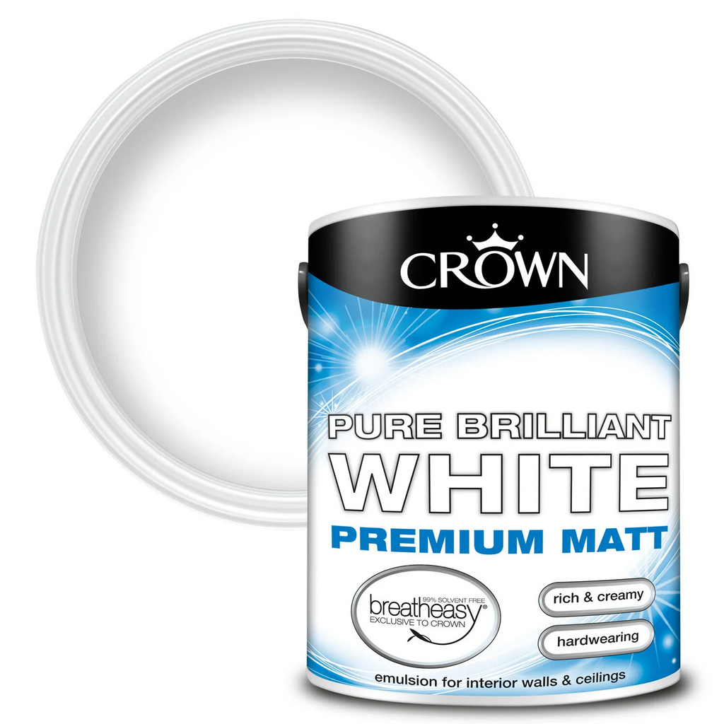 Crown Retail 2 1/2 Litre Vinyl Matt Pure Brilliant White