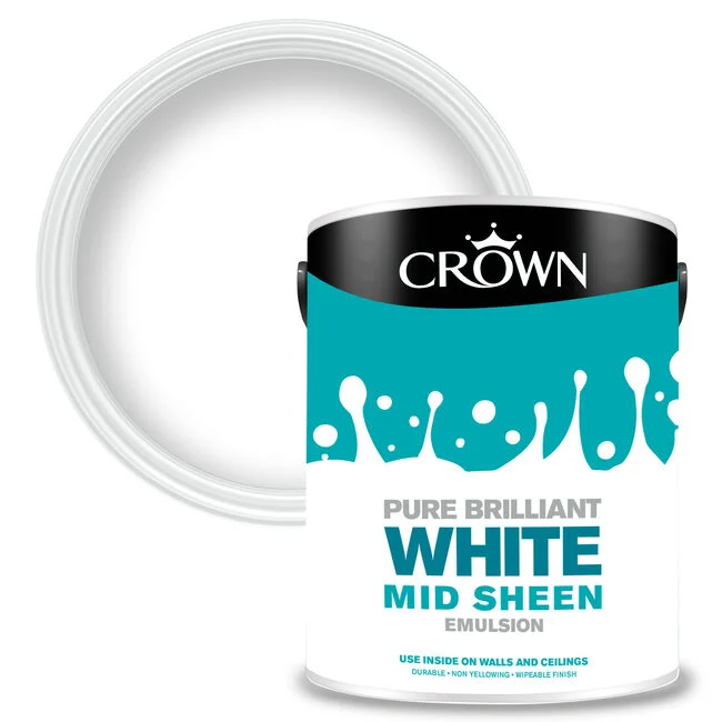 Crown Retail 2 1/2 Litre Mid Sheen Pure Brilliant White