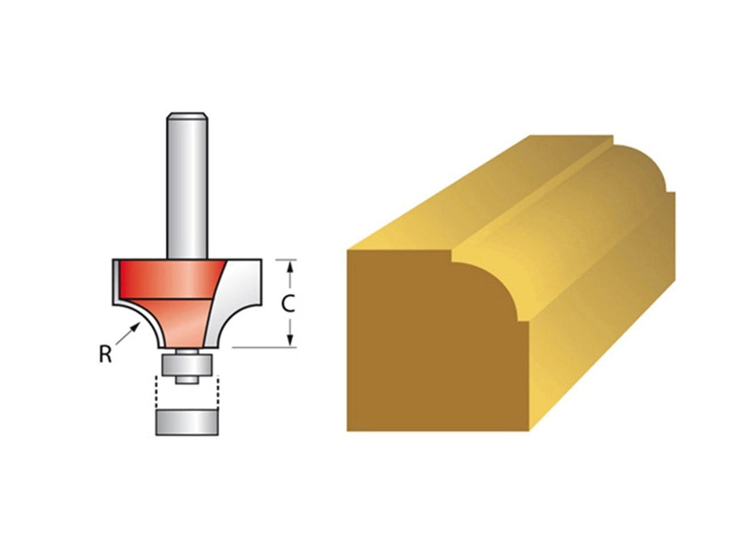 Faithfull Router Bit Tc 6.3mm Ovolo Rounding Over - Fairb112