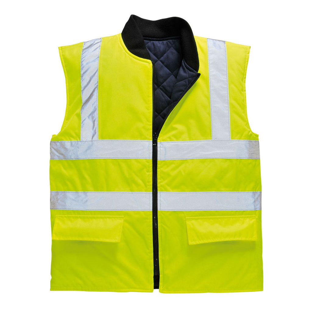 Portwest Hi-vis Reversible Bodywarmer Large - Yellow