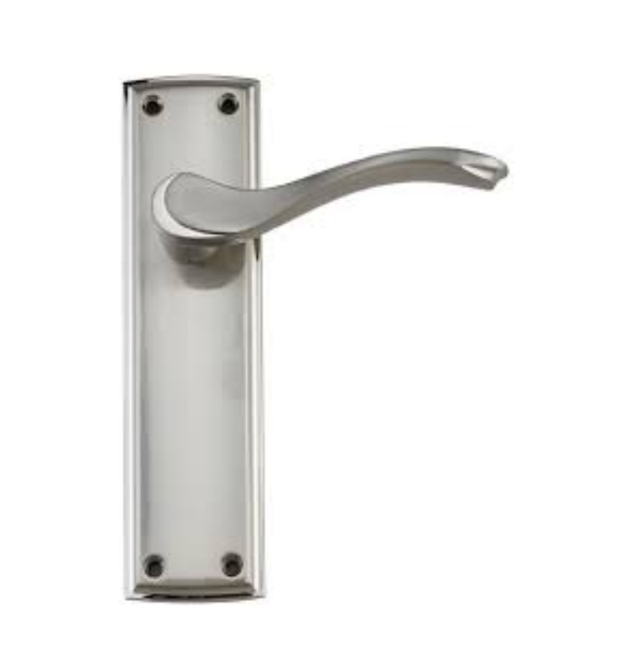 Doorworks Ardmore Chrome / Satin Lockset Lever On Plate