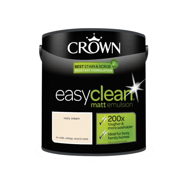 2.5lt Crown Easyclean Matt Ivory Cream