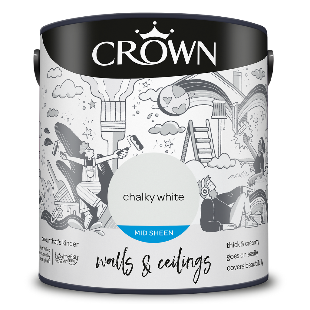 2 1/2 Litre Crown Mid Sheen Chalk White